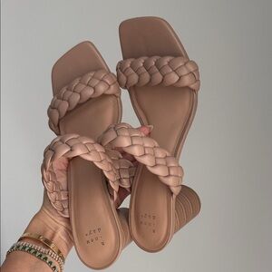 Chunky open toe summer heels